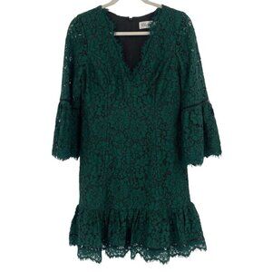 Eliza J Women’s Emerald Green Lace Bell Sleeve Cocktail Dress Size 8